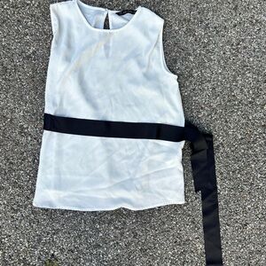 White top with ribbon tie